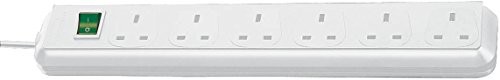Brennenstuhl Energy Saving 6 Socket Extension Lead (White) 1.5 m 1159523