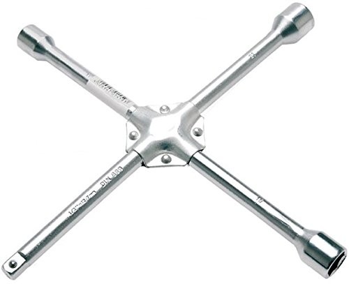 BGS 1459 klucz krzyżakowy do kół samochodów osobowych, 17 x 19 x 21 x 12,5 mm, 1/2, 4 ramiona z nasadkami