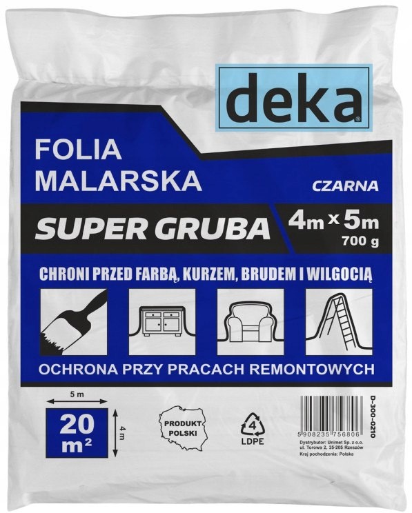 Folia Malarska Super Gruba Czarna 4*5M 700G