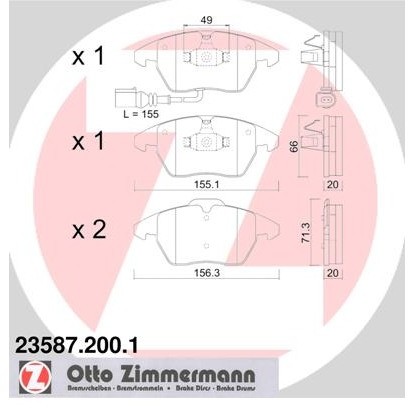 ZIMMERMANN Klocki hamulcowe - komplet 23587.200.1
