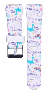 BEMI Pasek do smartwatcha BEMI Fun 20mm Wzór Jednorożca Biały BABFU08WH