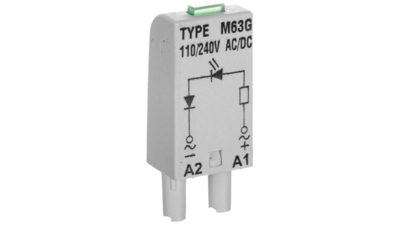 Relpol Moduł sygnalizacyjny L dioda LED zielony) 110-230 V AC/DC M63G szary 854854 854854