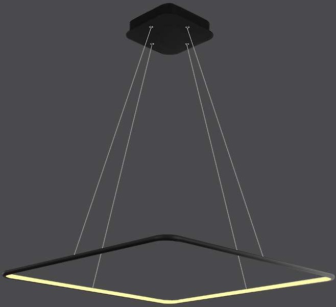 Mdeco LAMPA wisząca MDECO SLIM/000007/4000/B kwadratowa OPRAWA metalowa ramka LED 40W 4000K zwis czarny