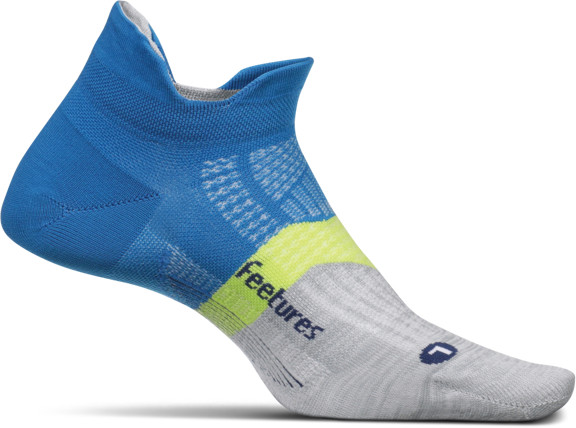 FEETURES FEETURES Skarpetki do biegania krótkie ELITE LIGHT CUSHION NO SHOW TAB biało-niebieskie