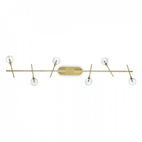 Ideal Lux Plafon Maracas PL6 200361 klasyczna oprawa sufitowa w kolorze mosiądzu 200361