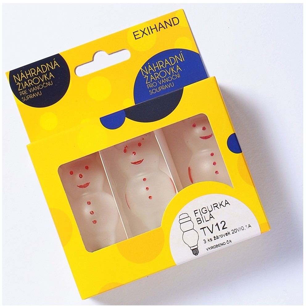 Exihand ZESTAW 3 x Żarówka zapasowa FIGURINE E10/20V/0,1A biała