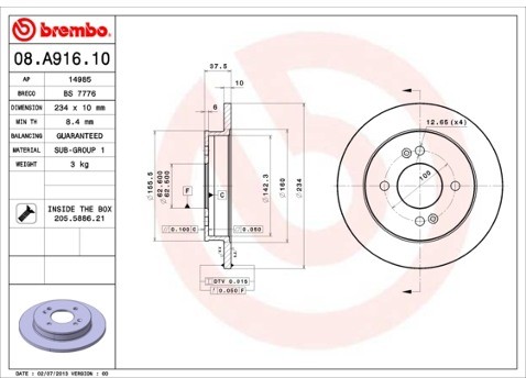 BREMBO 08.A916.10