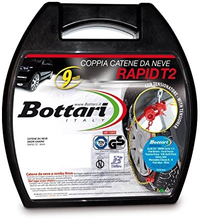 Bottari Rapid T2 łańcuchy śniegowe, 9 mm, zgodne z austriacką normą ÖNORM, 1 para