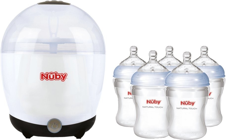 Nuby Elektryczny sterylizator parowy z butelkami, 5 szt.