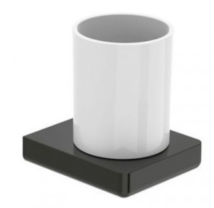 Roca A817021CN0 Kubek szklany z mocowaniem ściennym Titanium Black