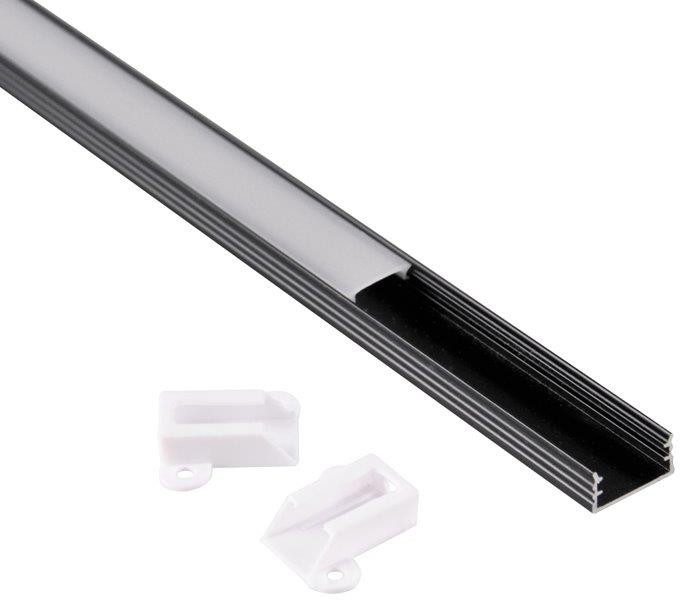Polux Profil aluminiowy natynkowy do taśm LED 1m czarny 316080 SANICO 316080
