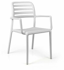 D2.Design Krzesło Costa z podłokietnikami białe 96669