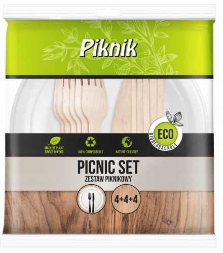 Kuchcik Zestaw Piknikowy EKO Turystyczny na 4 osoby PIKNIK AKU4092