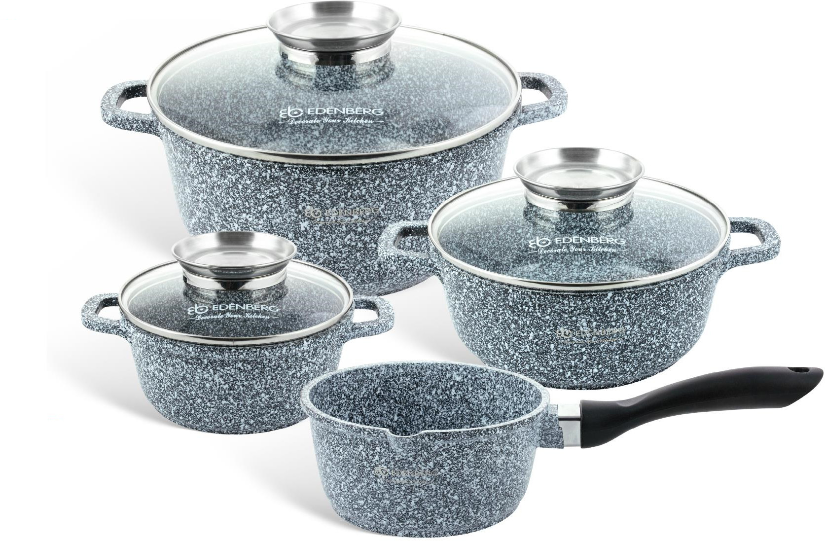 Edenberg Zestaw garnków granitowo-ceramicznych EB-8010