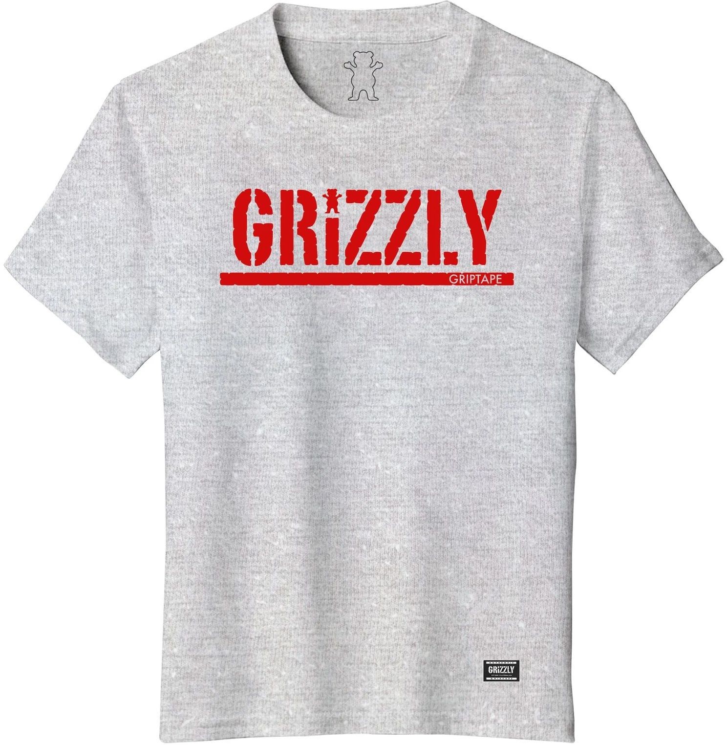 GRIZZLY t-shirt GRIZZLY YOUTH STAMP TEE Heather/Red