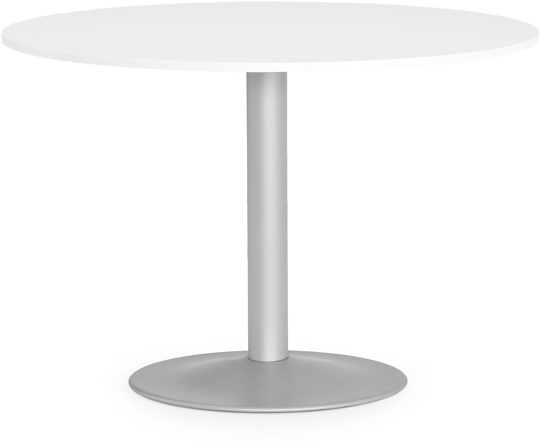 AJ Produkty Okrągły stół do stołówki LILY,  1100 x 750 mm, biały, aluminium