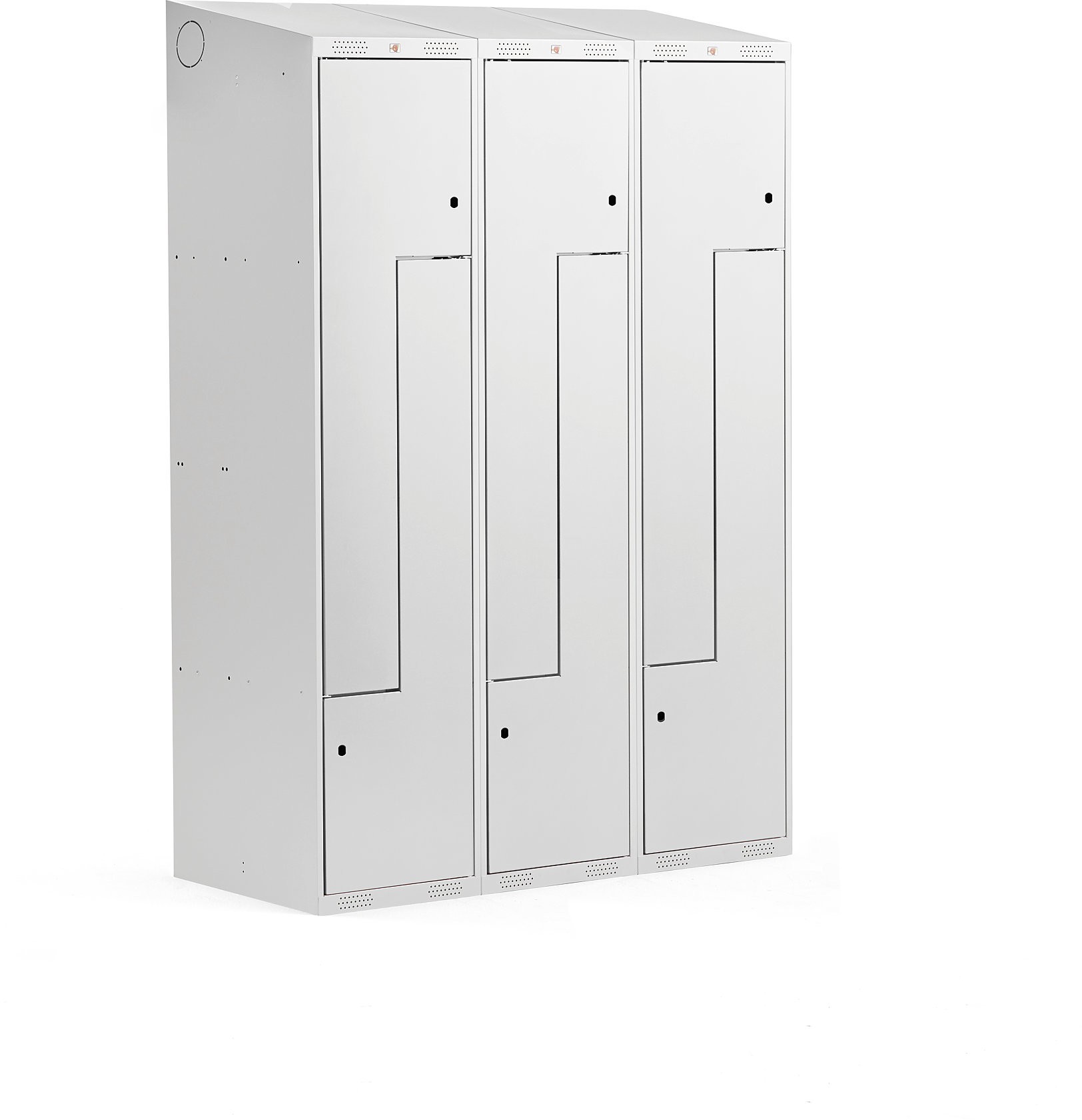 AJ Produkty Szafka ubraniowa typu Z, CLASSIC, 3 moduły, 6 drzwi, 1900x1200x550 mm, szary