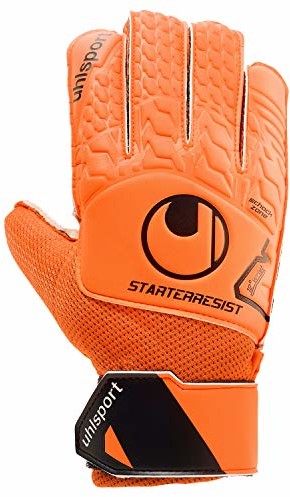 Uhlsport Unisex Adult Starter Resist rękawice bramkarskie, fluorescencyjne pomarańczowe/czarne, 4,5 101116101