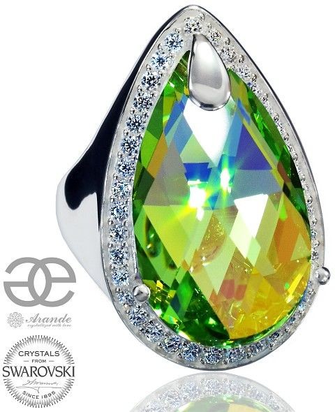 Swarovski Arande SPECIAL PIERŚCIONEK PERIDOT ENCANTE SREBRO 700303
