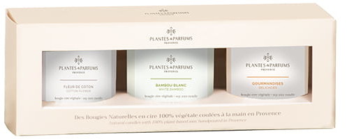 PLANTES&PARFUMS PROVENCE ZESTAW 3 Świec zapachowych perfumowanych - Kraina Podróży 900238