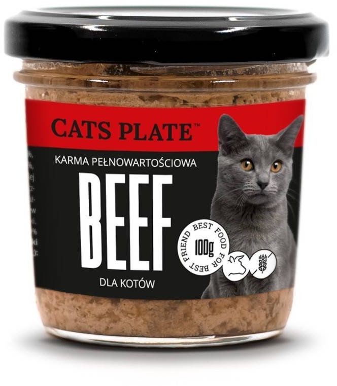 Cats plate Cats Plate Beef - karma z mięsa wołowego dla kotów 100g