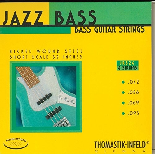 Thomastik Struny do elektrycznego basu jazz basem seria nikiel okrągły nawinięty zestaw JR324 4-strunowy okrągły krótka skala 81 cm JR324
