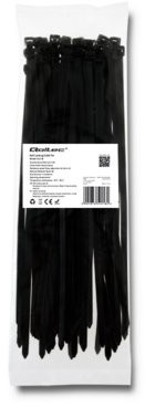 QOLTEC Opaski zaciskowe 7.2x300mm nylon UV 50szt. czarne (52218)