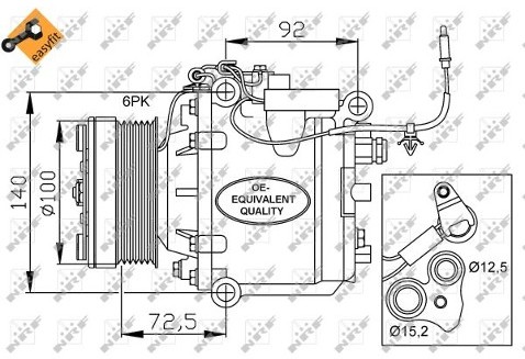 NRF Kompresor, klimatyzacja NRF 32165
