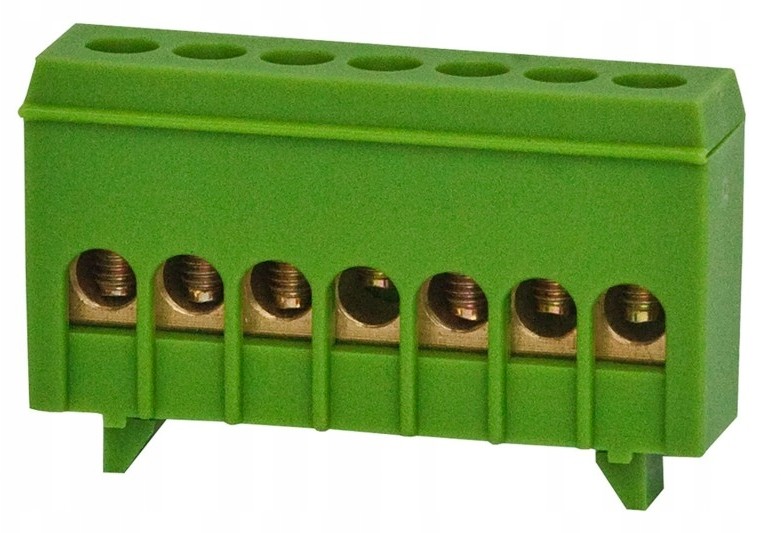 Listwa zerowa 7-modułowa 7x16mm2 zielona IP20