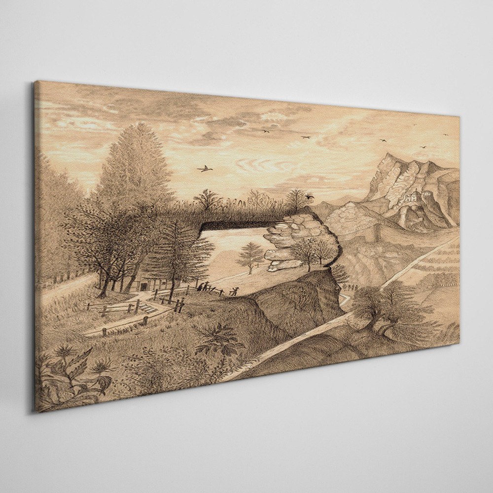 PL Coloray Obraz Canvas Gaj Niebieski Niebo Van Gogh 140x70cm