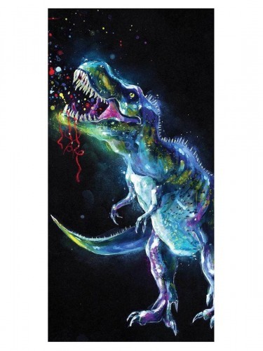 Darymex Ręcznik bawełniany 70x140 T-rex dinosaur neon 8592753023280