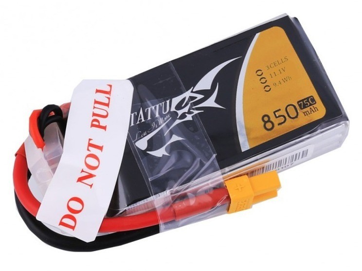 Tattu Akumulator 850mAh 11.1V 75C 3S1P Konektor XT60