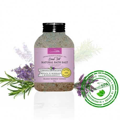CosmoSPA SÓL Z MORZA MARTWEGO LAWENDA&ROZMARYN Z SUSZONYMI ZIOŁAMI, 100 G