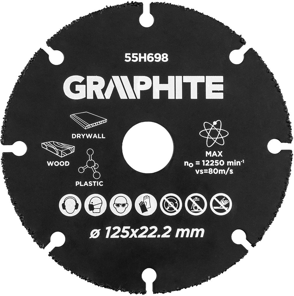 Graphite Tarcza tnąca HM do drewna i tworzyw sztucznych 125 x 22,2mm 55H698 55H698