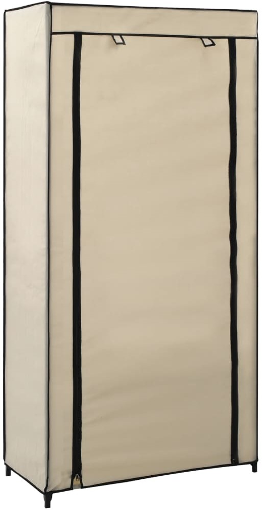 vidaXL Szafka na buty z osłoną, kremowa, 58x28x106 cm, tkanina