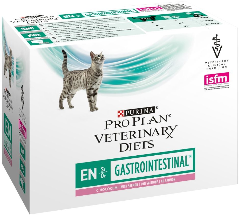 Purina Pro Plan Veterinary Diets Feline EN ST/OX Gastrointestinal łosoś 10 x 85 g