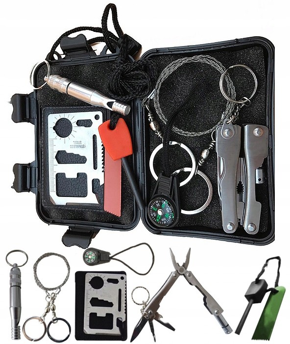 7W1 Zestaw Wojskowy Survivalowy Karta Survival Kit