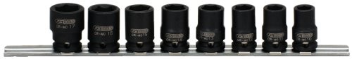 KS Tools Zestaw narzędzi KS 515.0608 3/8 cala Sześciokątny klucz nasadowy siły, krótki, 8-częściowy, 10  17 MM 515.0608