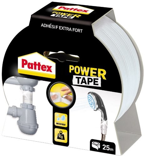 Pattex Power Tape taśmy klejącej naprawy in-box, 25 m, biały