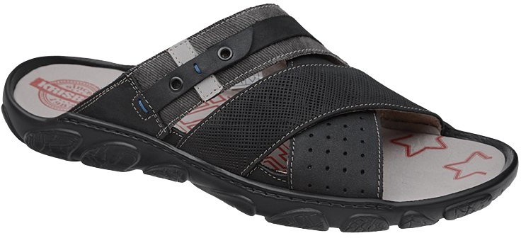 Krisbut Klapki 1172-6-9 Czarne męskie 29053