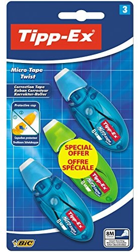 Tipp Ex TIPP-EX Micro Tape Twist jednorazowy Correction Roller, 3 sztuki 912637