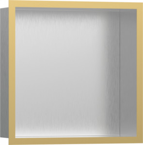 Hansgrohe 56097990 XtraStoris Individual Wnęka ścienna Wnęka ścienna stal szlachetna szczotkowana z ozdobną ramą 30 x 30 x 10 cm złoty optyczny polerowany