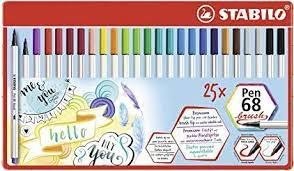 Zdjęcia - Ołówek STABILO Flamaster  Pen 68 Brush kpl. 25szt. w etui metalowym 