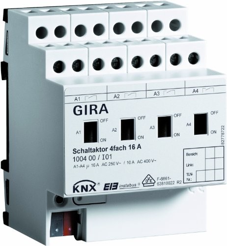 Gira 100400 Aktor przełączający 4-krotny 16 A KNX EIB REG 100400