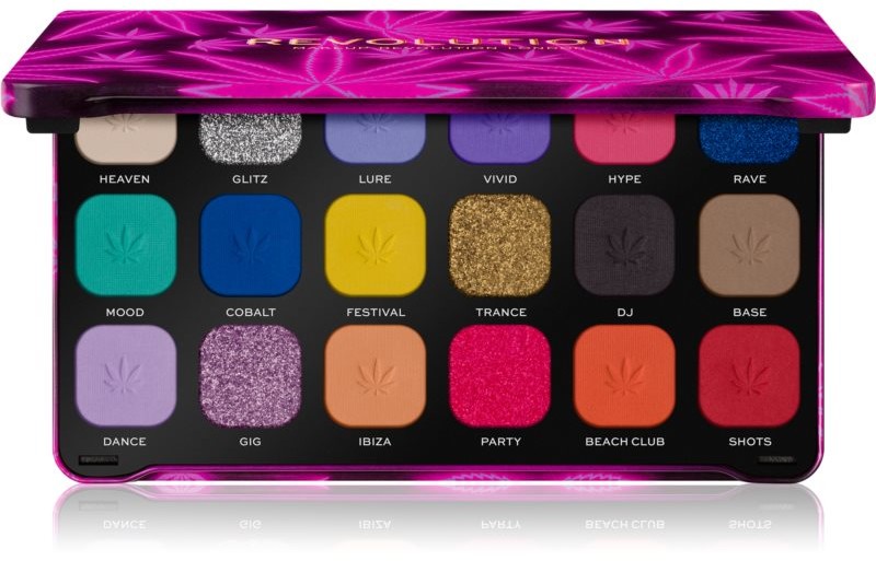 Makeup Revolution Forever Flawless paleta cieni do powiek odcień Good Vibes Hype Forever 18 x 1.1 g
