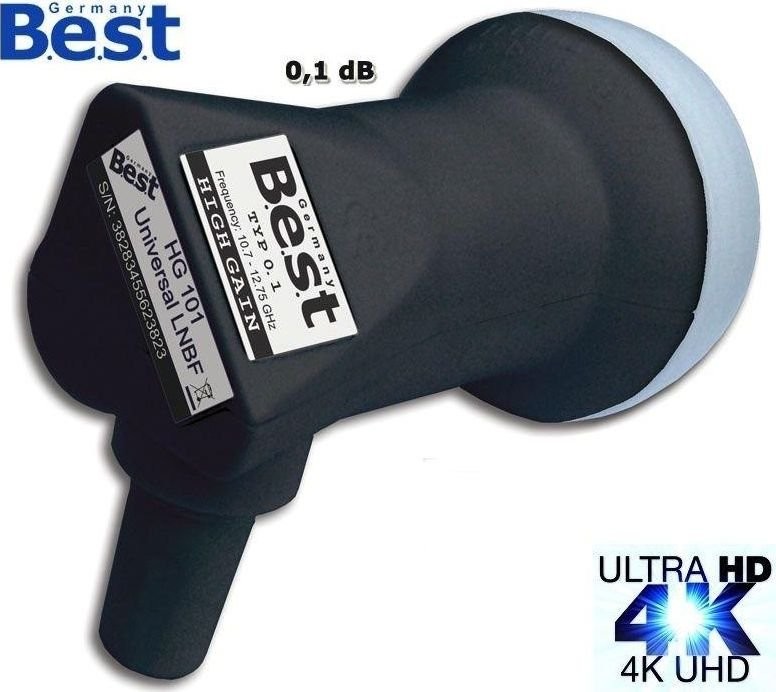 Best Konwerter Satelitarny LNB Single BEST HG 101 Ultra Black 0,1dB 4260443570157