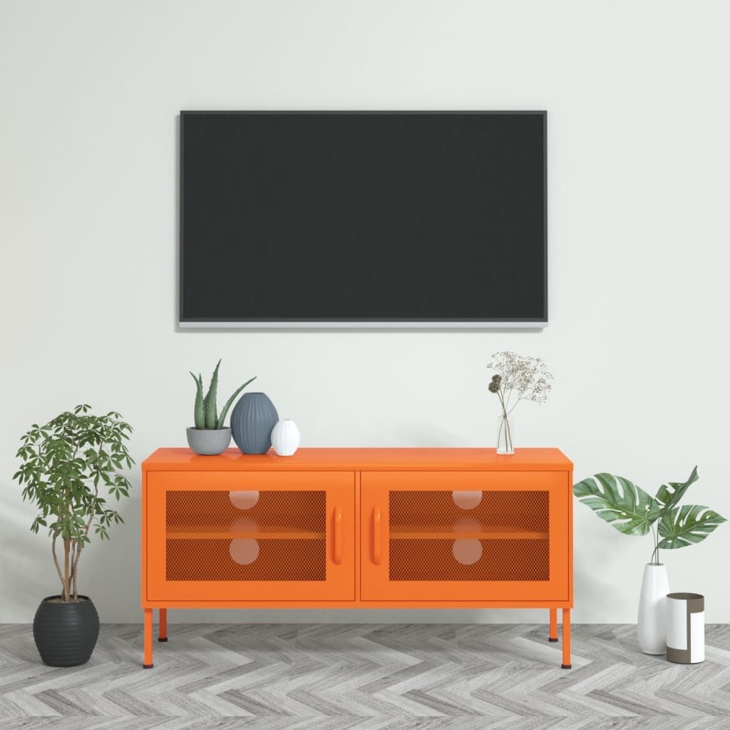 vidaXL Szafka pod telewizor pomarańczowa 105x35x50 cm stalowa 336228