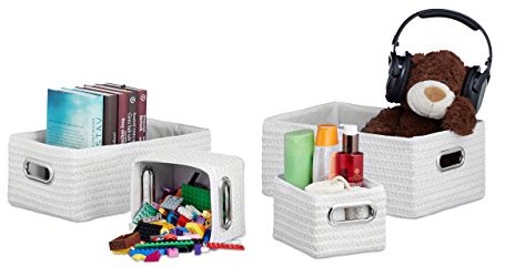 Relaxdays kosze zestaw-elementowy, kosz do przechowywania-wygląd, 24 L wytrzymały, skrzynki do przechowywania do łazienki, dużo miejsca do przechowywania, aby podzielić, kolor 10022538_49