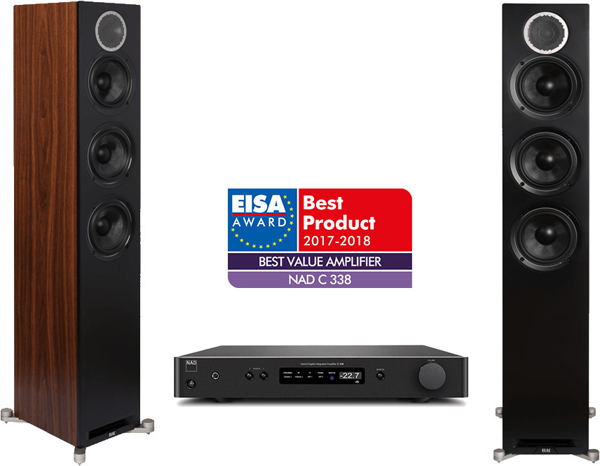 NAD C338 + ELAC Debut Reference F5
