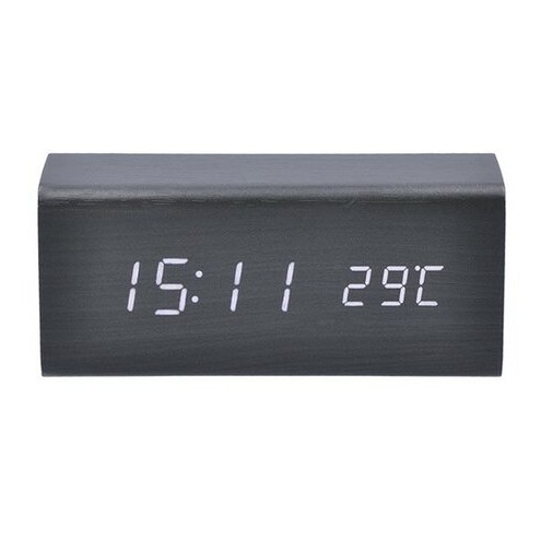 Solight CA01B Zegar z budzikiem, czarny, 16 cm